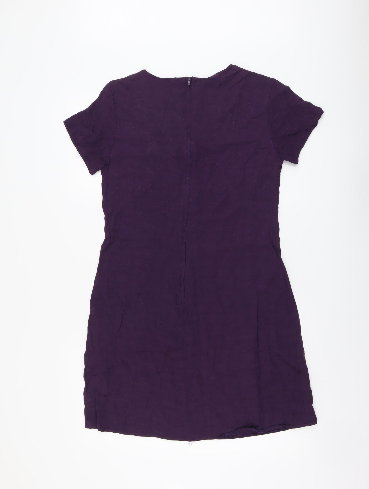 Outfit Womens Purple Viscose A-Line Size 14 Round Neck Zip