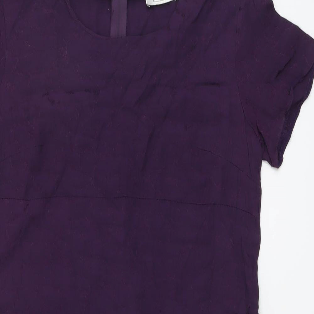 Outfit Womens Purple Viscose A-Line Size 14 Round Neck Zip