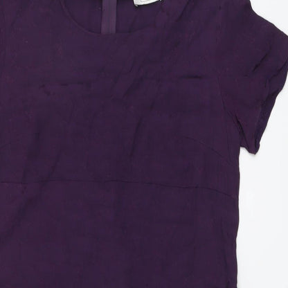 Outfit Womens Purple Viscose A-Line Size 14 Round Neck Zip