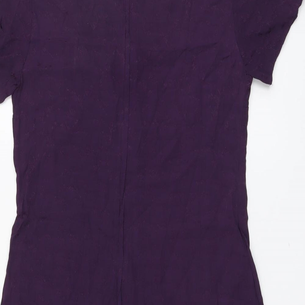 Outfit Womens Purple Viscose A-Line Size 14 Round Neck Zip