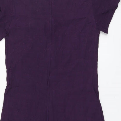 Outfit Womens Purple Viscose A-Line Size 14 Round Neck Zip