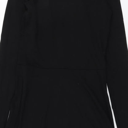 H&M Womens Black Viscose Fit & Flare Size L Round Neck Pullover