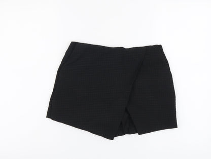 Topshop Womens Black Polyester Basic Shorts Size 10 L3 in Regular Zip