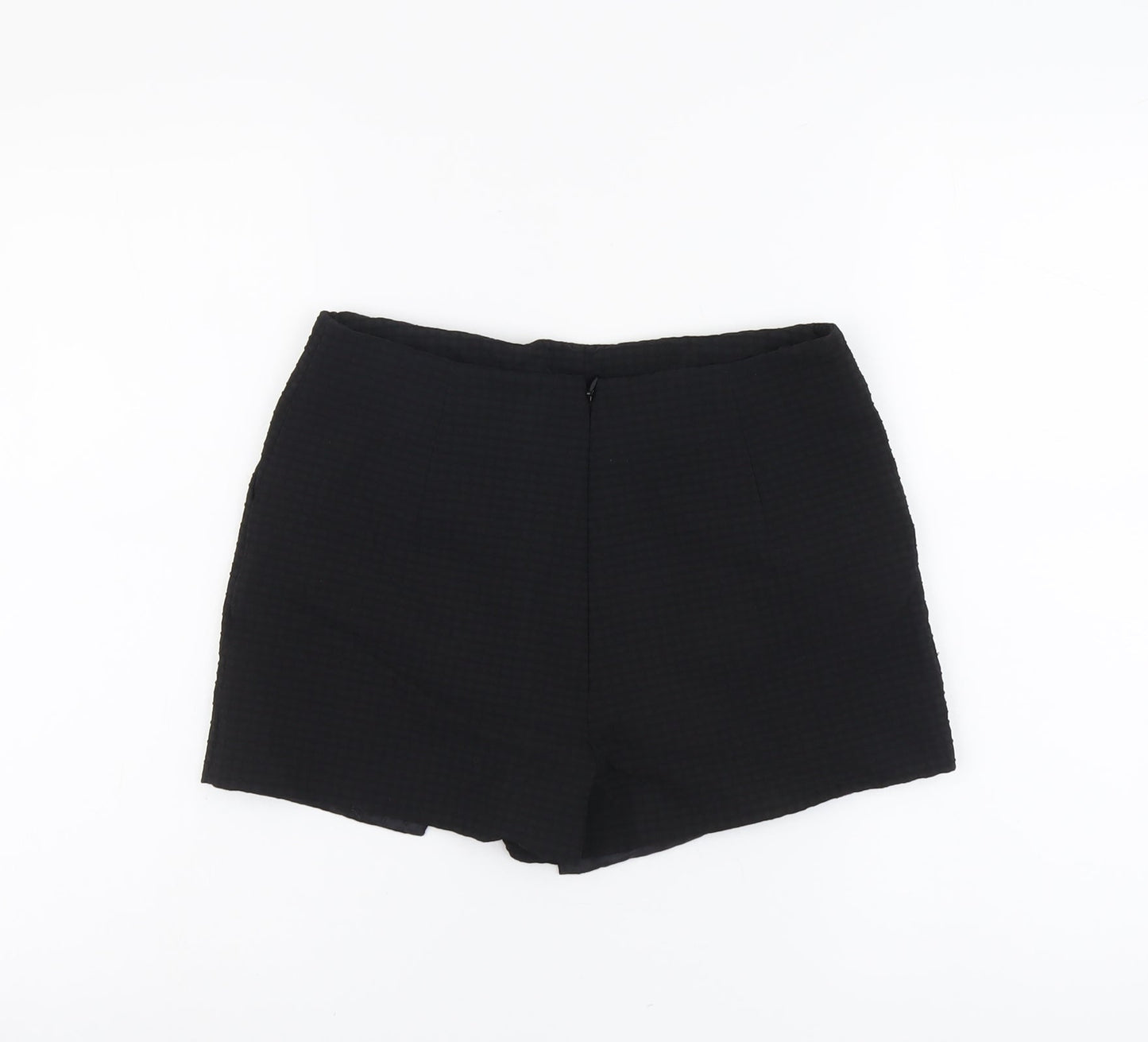 Topshop Womens Black Polyester Basic Shorts Size 10 L3 in Regular Zip