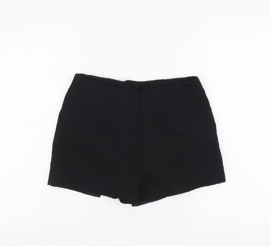 Topshop Womens Black Polyester Basic Shorts Size 10 L3 in Regular Zip