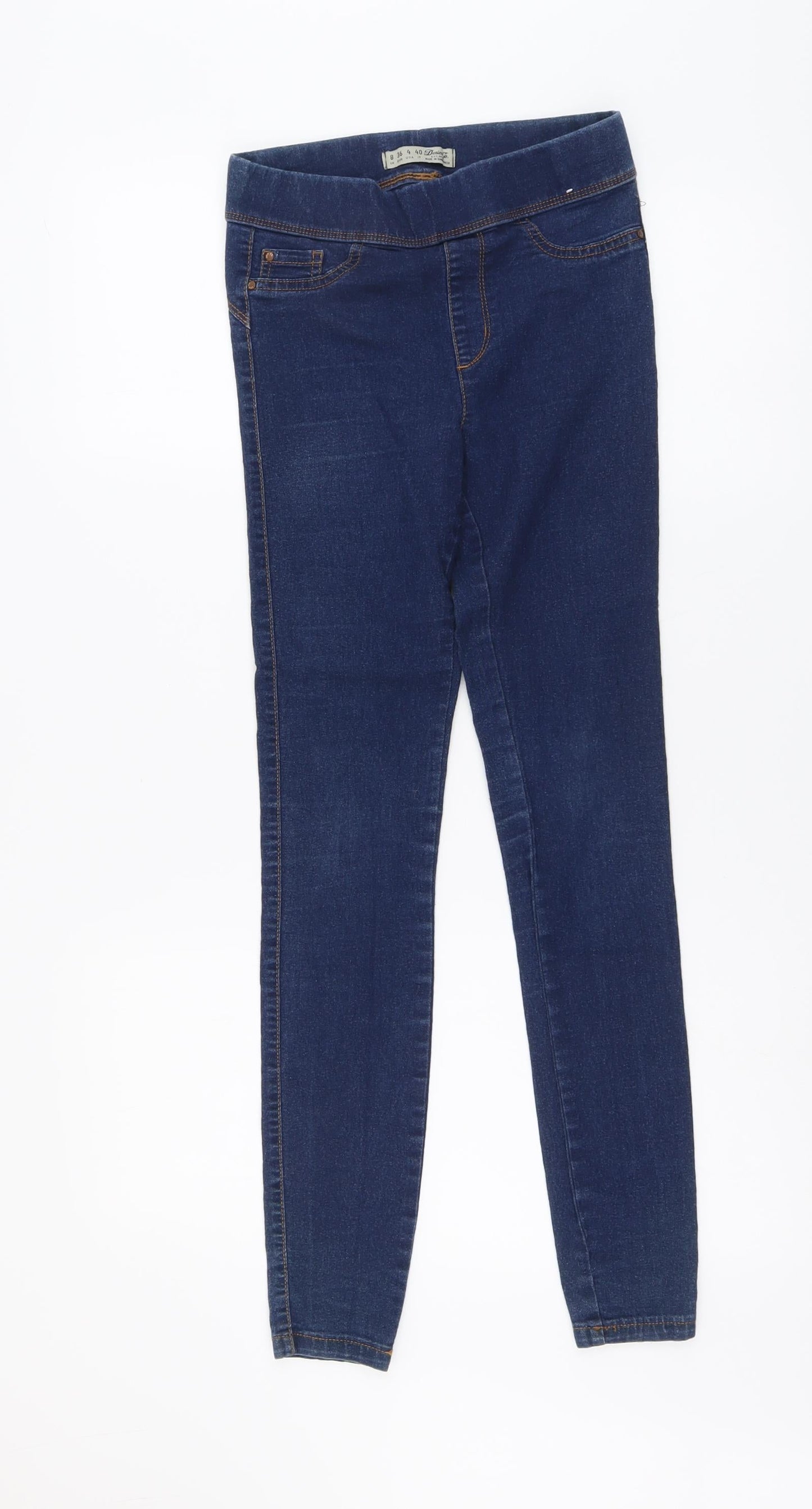 Denim & Co. Womens Blue Cotton Jegging Jeans Size 8 L28 in Regular