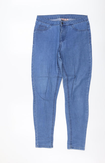 Kappahl Womens Blue Cotton Skinny Jeans Size 12 L29 in Regular Button