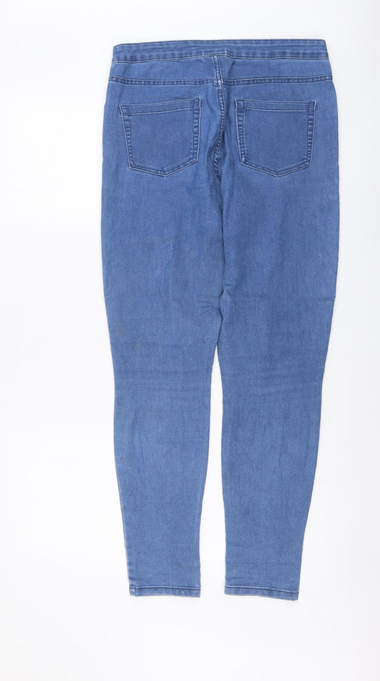 Kappahl Womens Blue Cotton Skinny Jeans Size 12 L29 in Regular Button