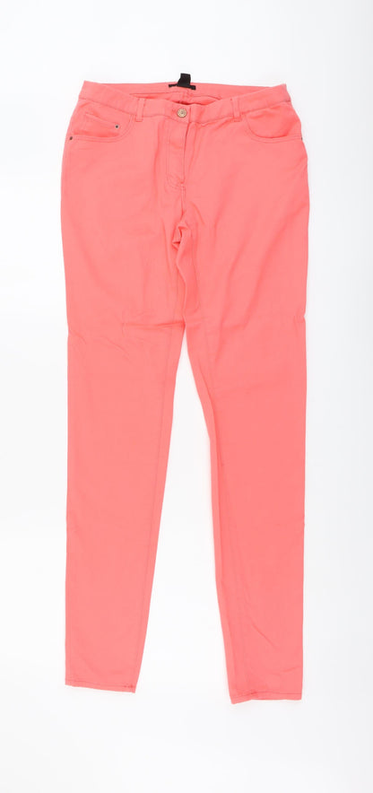 Womens UK Size 10 H&M Regular Fit Skinny Pink Jeans