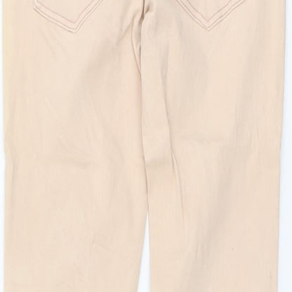 Zara Womens Pink Cotton Skinny Jeans Size 8 L25 in Regular Button