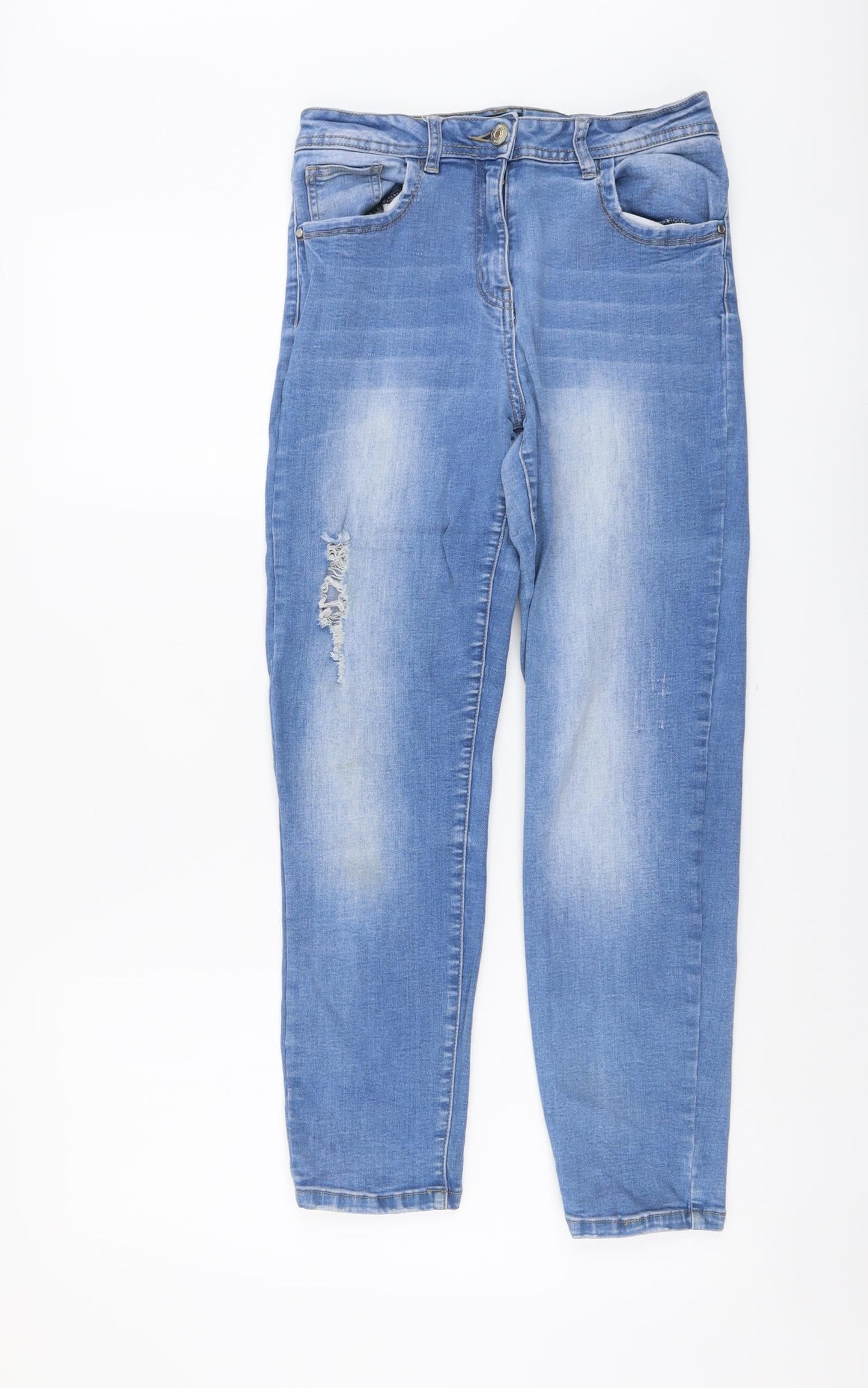 //Denim Womens Blue Cotton Skinny Jeans Size 12 L26 in Regular Button