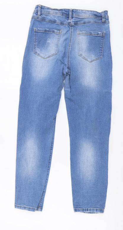 //Denim Womens Blue Cotton Skinny Jeans Size 12 L26 in Regular Button
