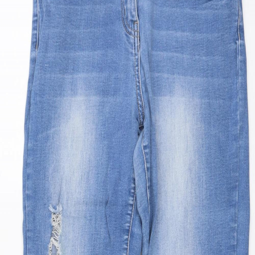 //Denim Womens Blue Cotton Skinny Jeans Size 12 L26 in Regular Button
