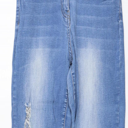 //Denim Womens Blue Cotton Skinny Jeans Size 12 L26 in Regular Button