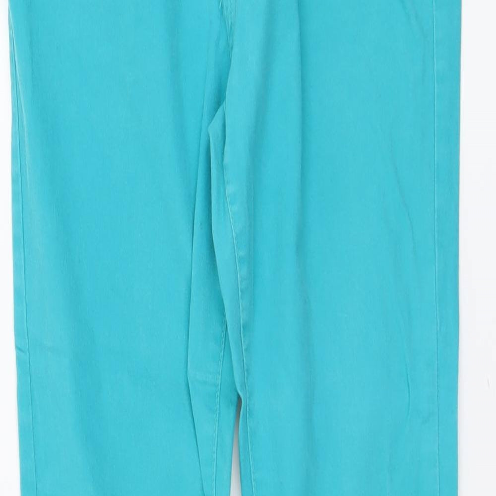 Denim & Co. Womens Green Cotton Skinny Jeans Size 14 L31 in Regular Button