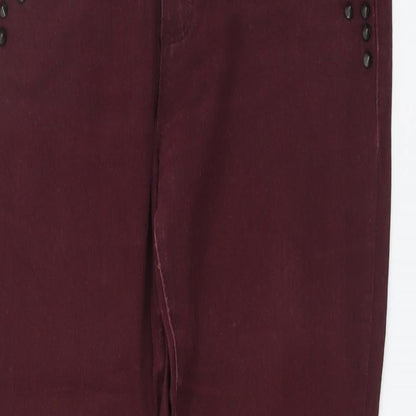 FOREVER 21 Womens Red Cotton Skinny Jeans Size 14 L29 in Regular Button