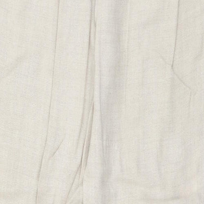 Bardehle Womens Beige Linen Trousers Size 14 L29 in Regular Button