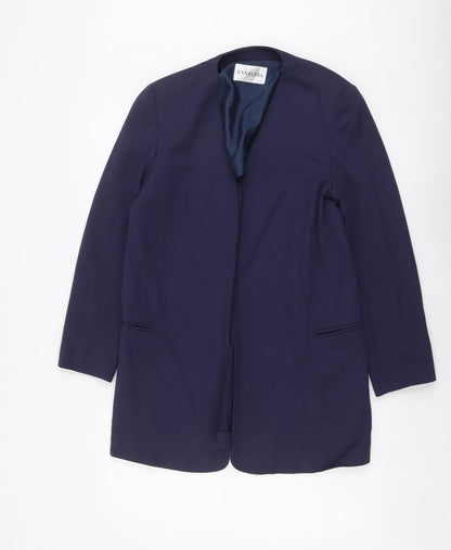 Annalena Womens Blue Jacket Coatigan Size 10 Hook & Eye