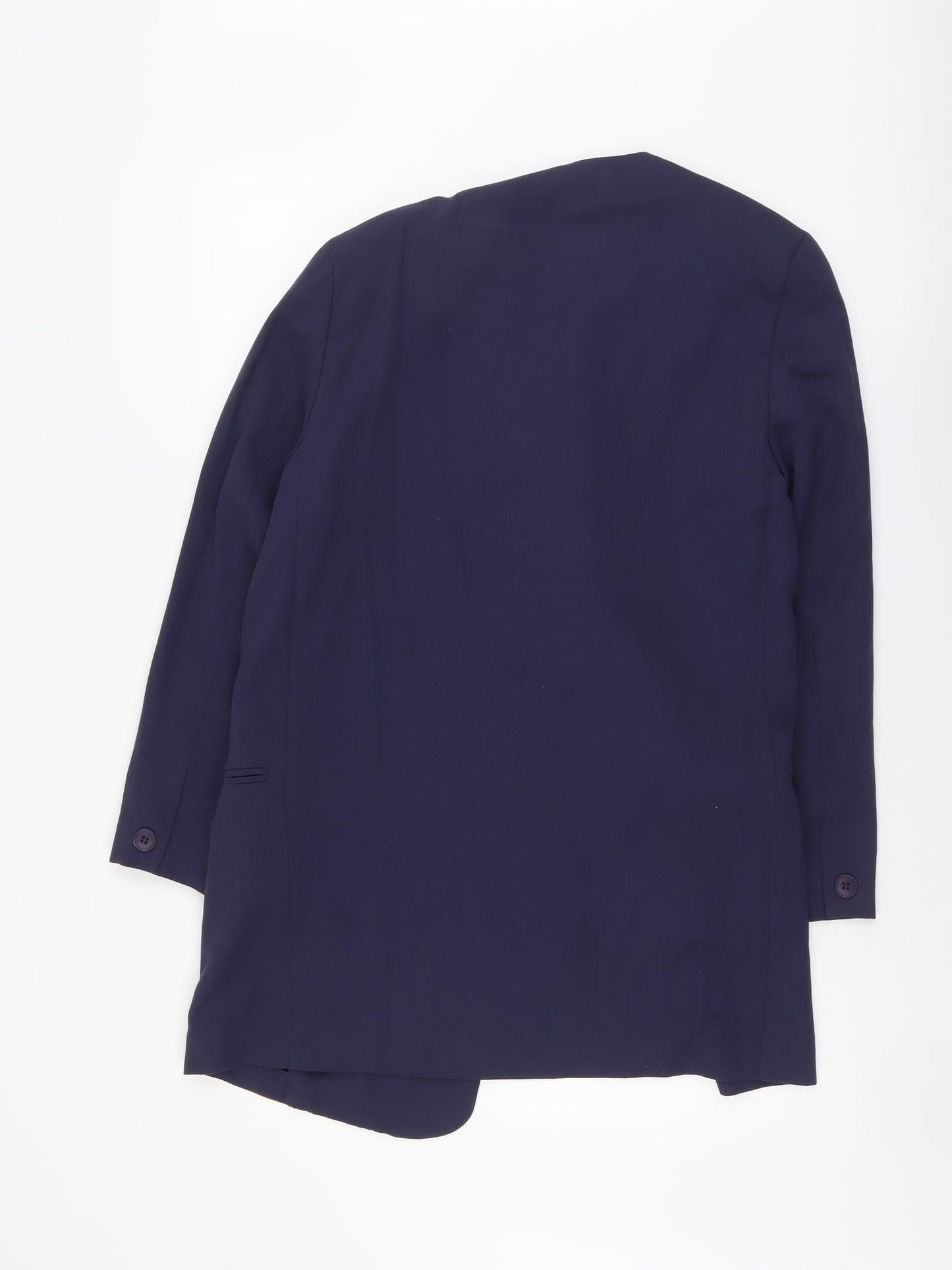 Annalena Womens Blue Jacket Coatigan Size 10 Hook & Eye