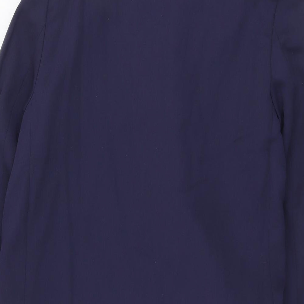 Annalena Womens Blue Jacket Coatigan Size 10 Hook & Eye