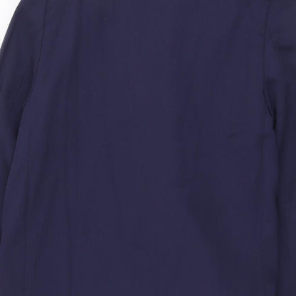 Annalena Womens Blue Jacket Coatigan Size 10 Hook & Eye