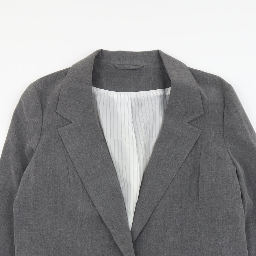 F&F Womens Grey Polyester Jacket Blazer Size 14