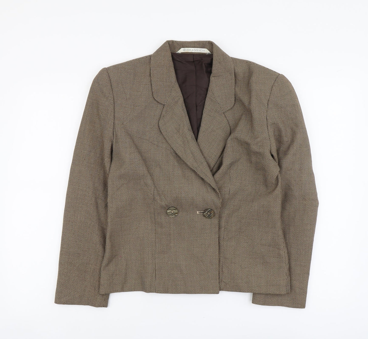 Marks and Spencer Womens Brown Polyester Jacket Blazer Size 10