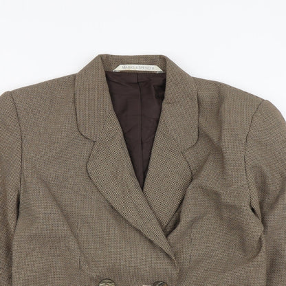 Marks and Spencer Womens Brown Polyester Jacket Blazer Size 10