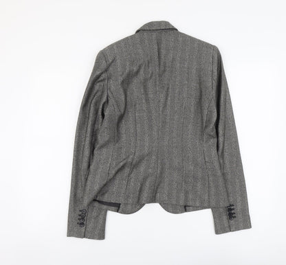 Mango Womens Grey Polyester Jacket Blazer Size 10