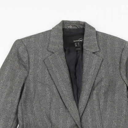 Mango Womens Grey Polyester Jacket Blazer Size 10