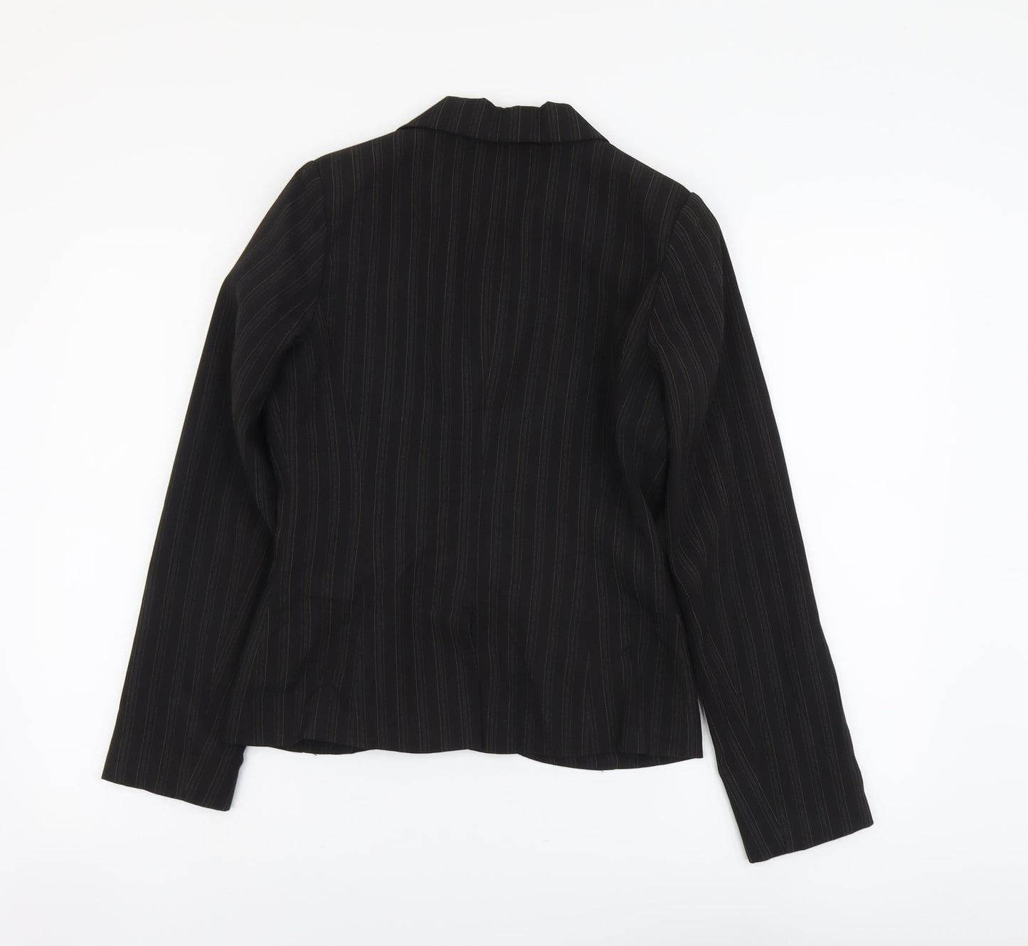 New Look Womens Brown Striped Polyester Jacket Blazer Size 10