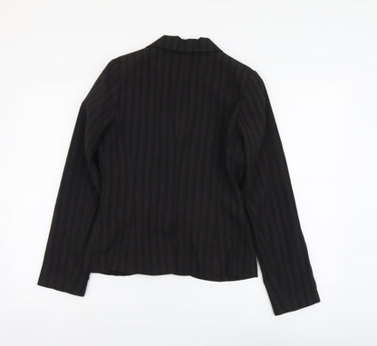 New Look Womens Brown Striped Polyester Jacket Blazer Size 10