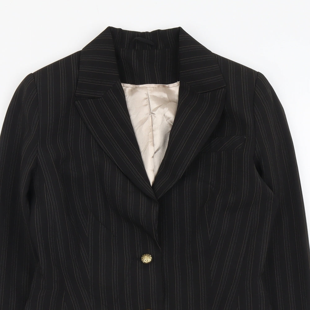 New Look Womens Brown Striped Polyester Jacket Blazer Size 10