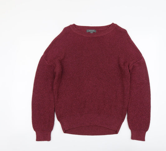 Primark Womens Purple Boat Neck Acrylic Pullover Jumper Size M