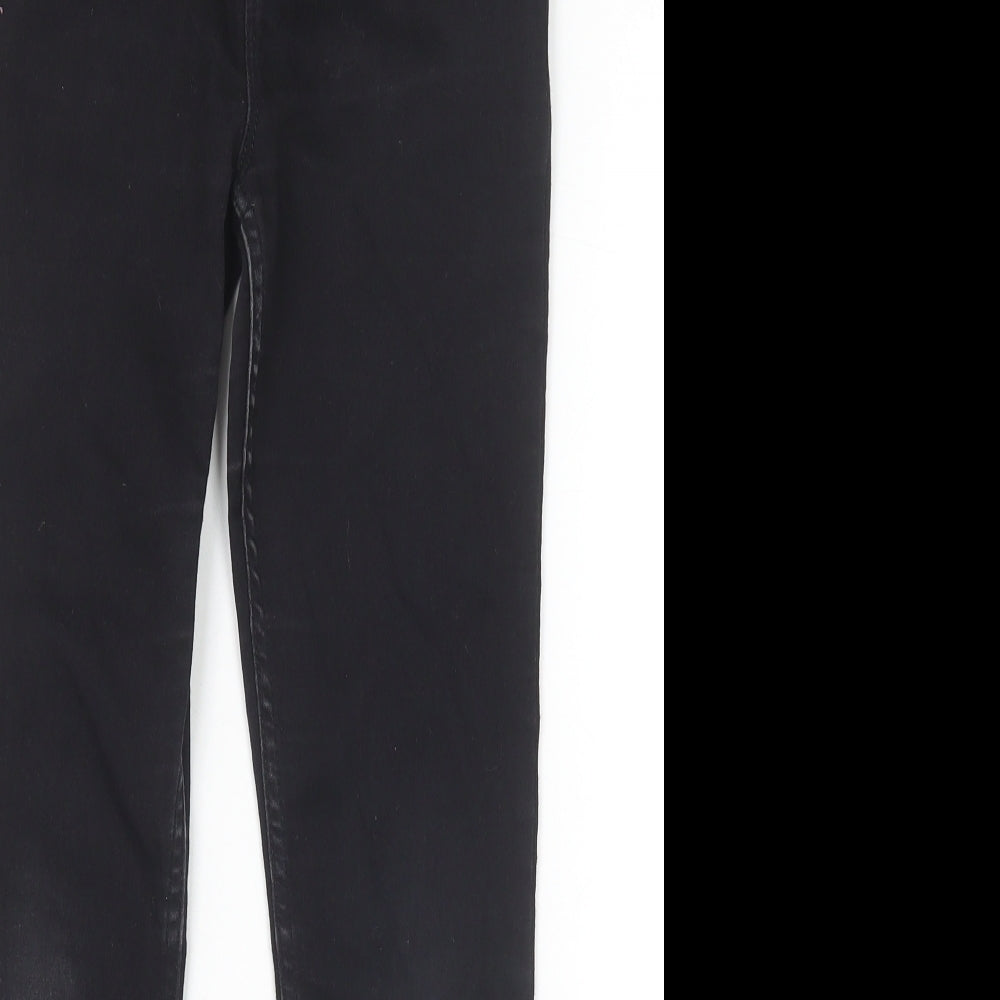 River Island Girls Black Cotton Skinny Jeans Size 9 Years Slim Zip