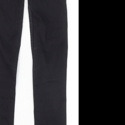 River Island Girls Black Cotton Skinny Jeans Size 9 Years Slim Zip