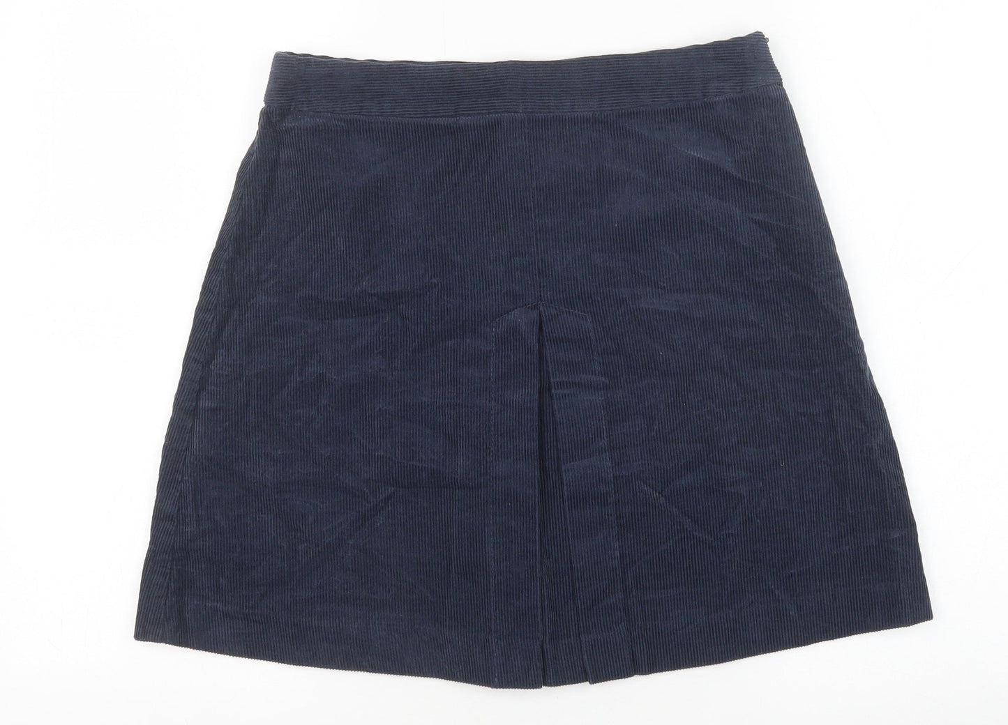 Heritage Womens Blue Cotton A-Line Skirt Size 10 Zip