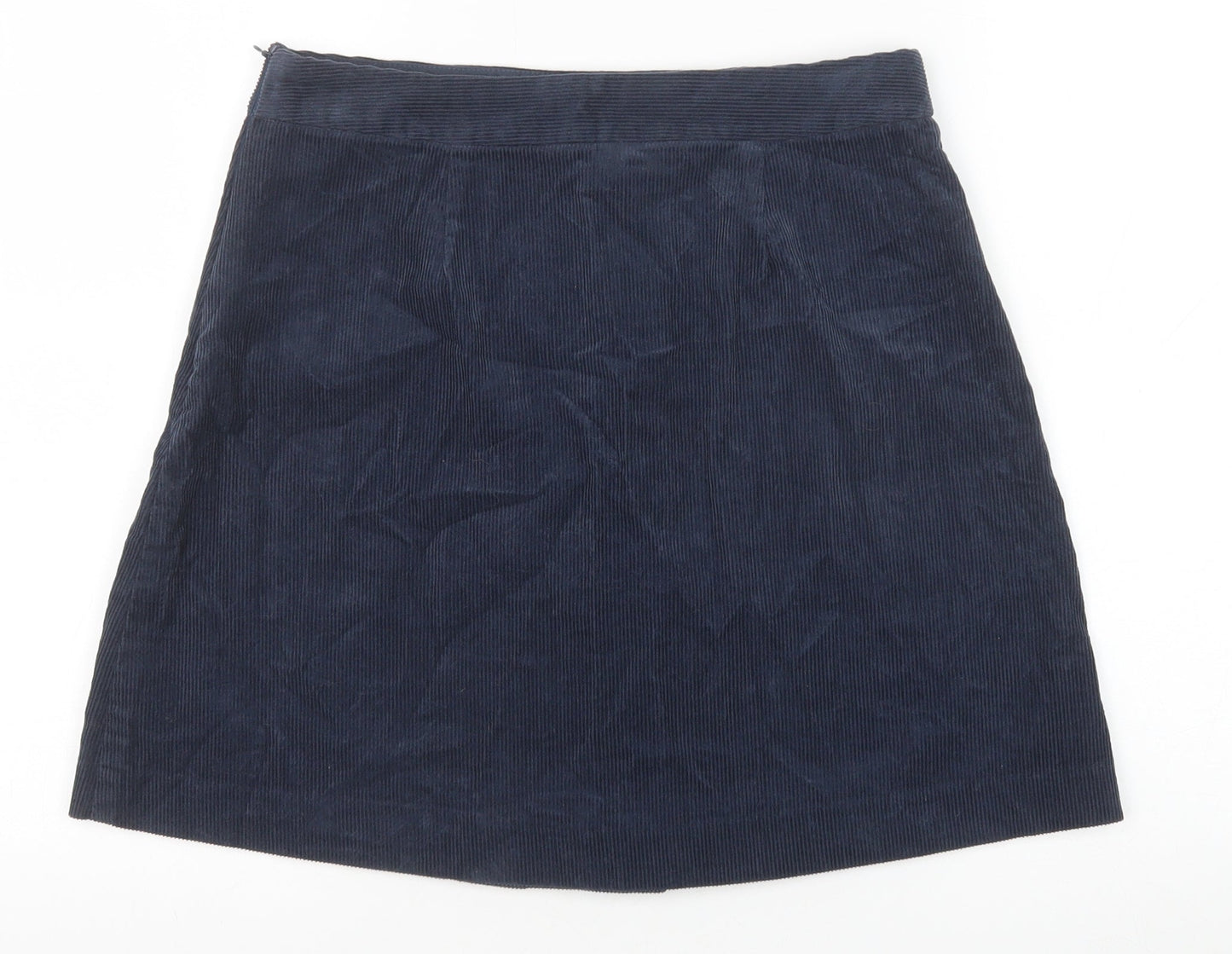 Heritage Womens Blue Cotton A-Line Skirt Size 10 Zip