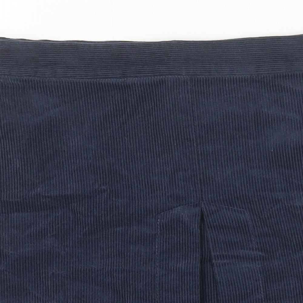 Heritage Womens Blue Cotton A-Line Skirt Size 10 Zip
