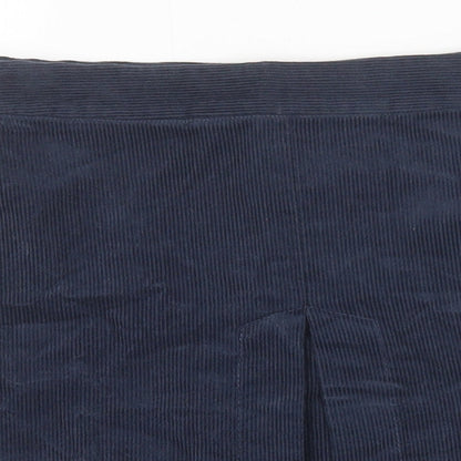 Heritage Womens Blue Cotton A-Line Skirt Size 10 Zip