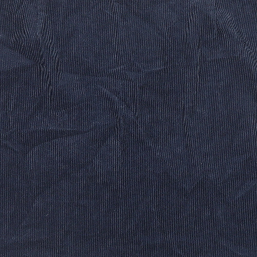 Heritage Womens Blue Cotton A-Line Skirt Size 10 Zip