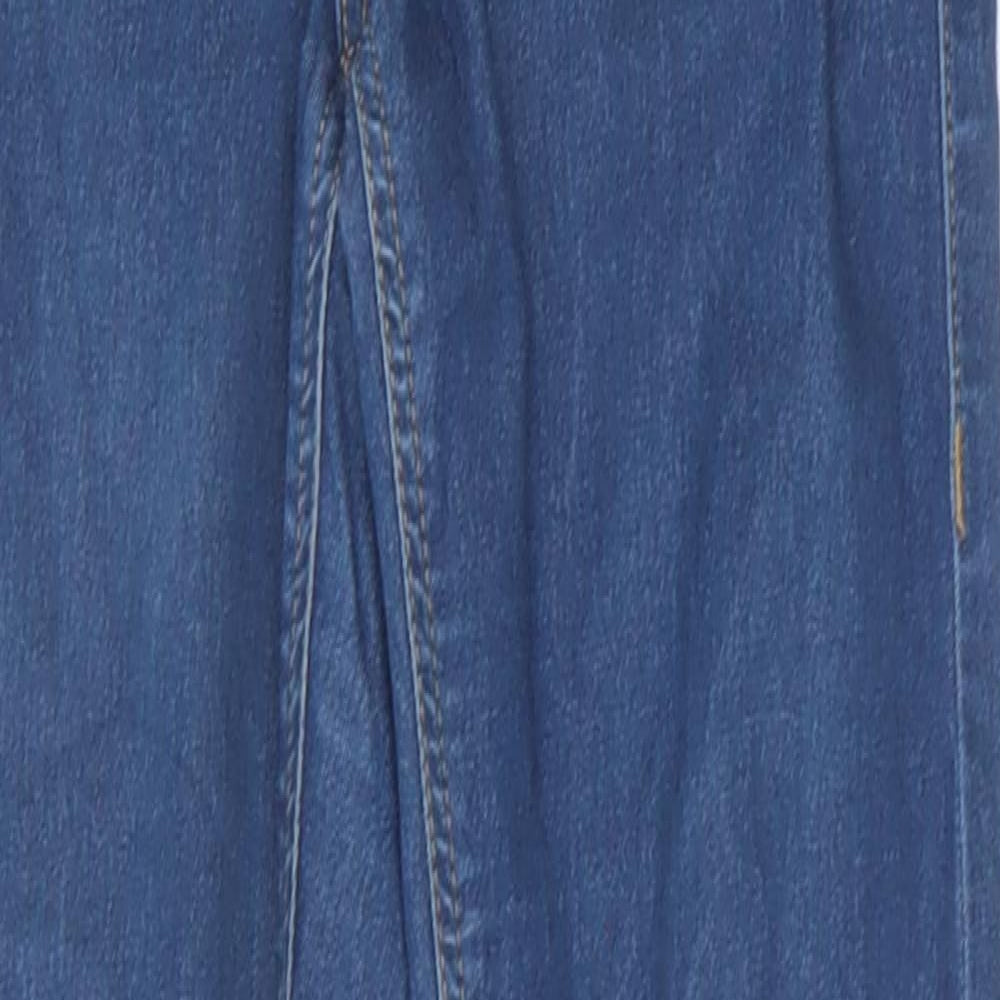 Topshop Womens Blue Cotton Skinny Jeans Size 24 in Slim Zip