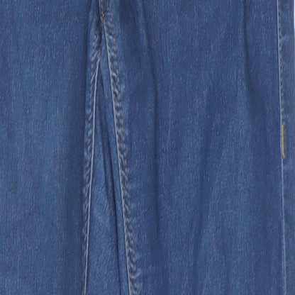 Topshop Womens Blue Cotton Skinny Jeans Size 24 in Slim Zip
