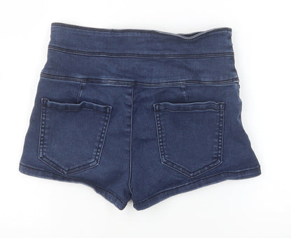 FOREVER 21 Womens Blue Cotton Hot Pants Shorts Size 26 in Regular Zip
