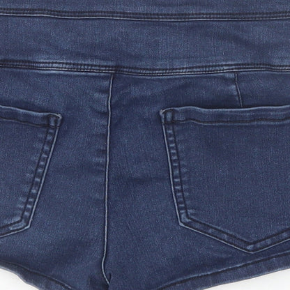 FOREVER 21 Womens Blue Cotton Hot Pants Shorts Size 26 in Regular Zip