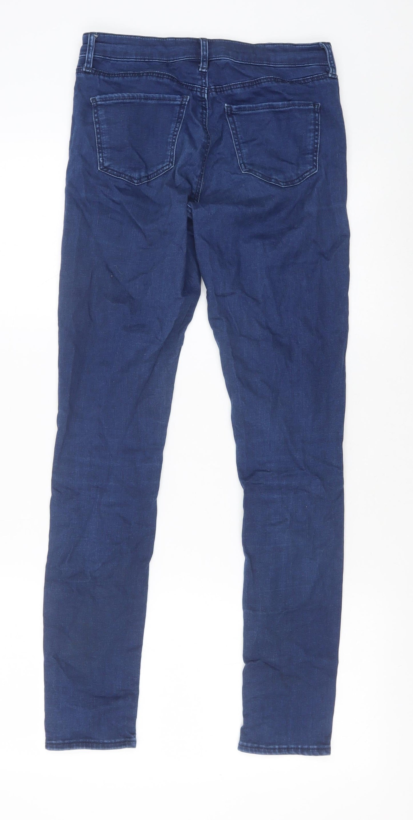 Topshop Womens Blue Cotton Skinny Jeans Size 26 in Slim Zip