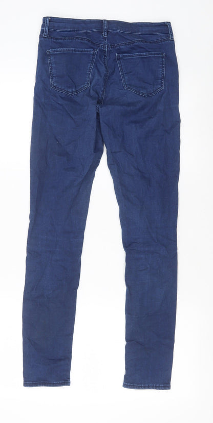 Topshop Womens Blue Cotton Skinny Jeans Size 26 in Slim Zip