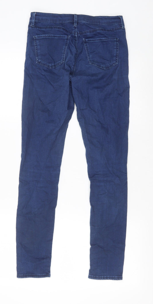 Topshop Womens Blue Cotton Skinny Jeans Size 26 in Slim Zip