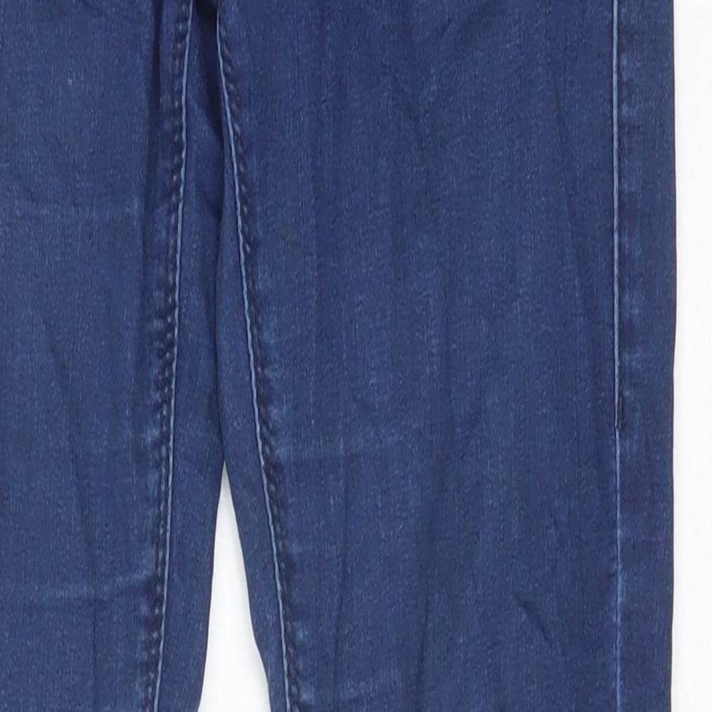 Topshop Womens Blue Cotton Skinny Jeans Size 26 in Slim Zip