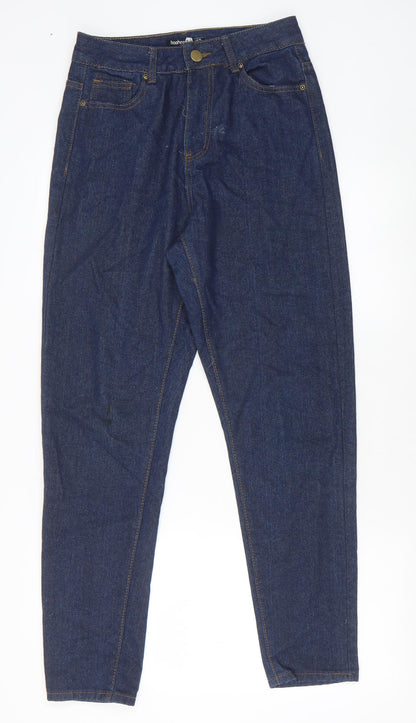 Boohoo Womens Blue Cotton Skinny Jeans Size 10 Regular Zip